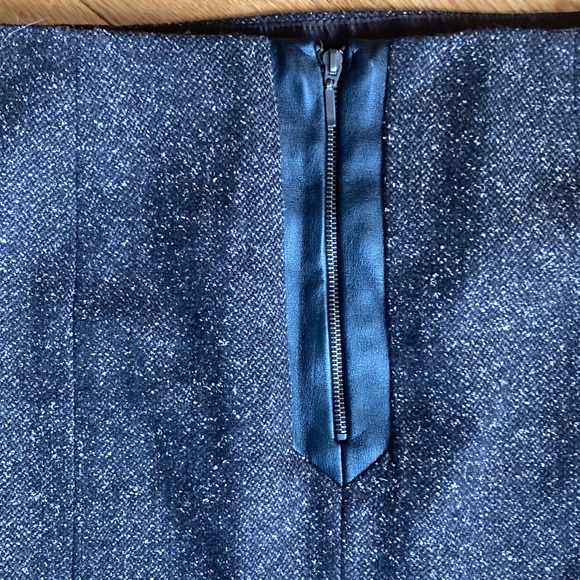 Brown Toned Knitted Pencil Skirt with Pleather detailing - Picture 3 of 6